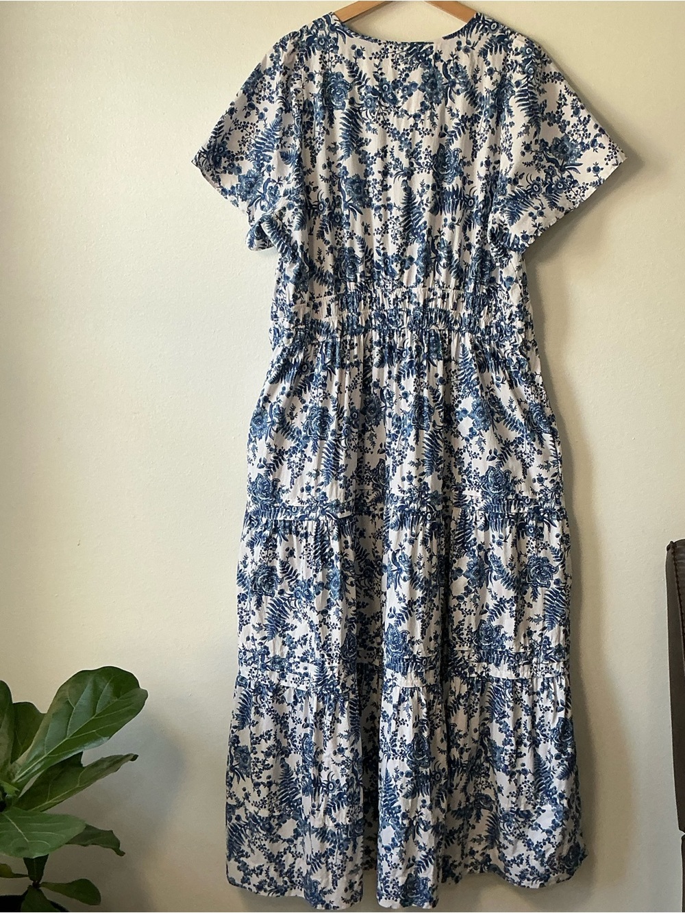 Anthropologie Maeve Smocked Floral Toile Tiered Dress 2X - Picture 3 of 16